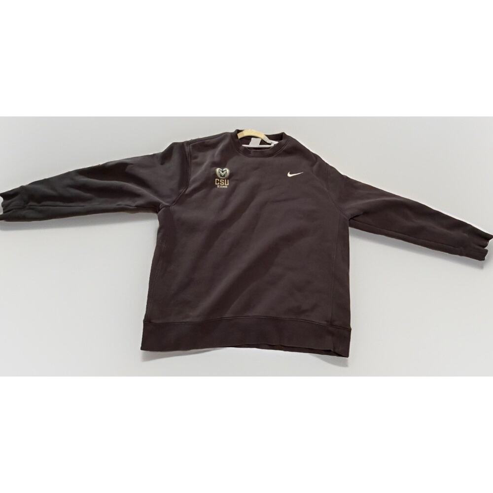 Nike CSU Rams Men's Fleece Pullover Crewneck Sweatshirt Dark Gray L